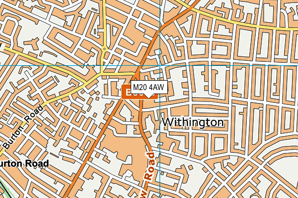M20 4AW map - OS VectorMap District (Ordnance Survey)