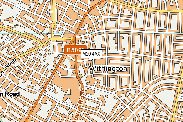 M20 4AX map - OS VectorMap District (Ordnance Survey)