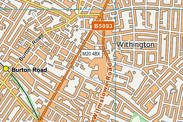 M20 4BX map - OS VectorMap District (Ordnance Survey)