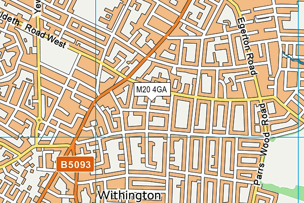 M20 4GA map - OS VectorMap District (Ordnance Survey)