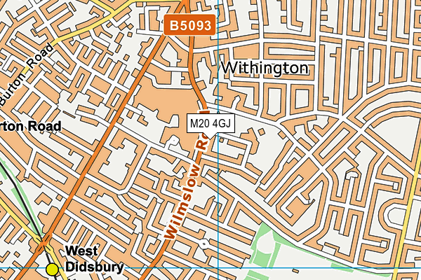 M20 4GJ map - OS VectorMap District (Ordnance Survey)