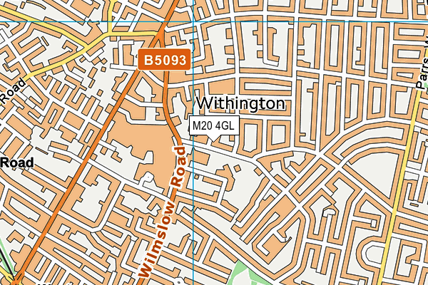 M20 4GL map - OS VectorMap District (Ordnance Survey)