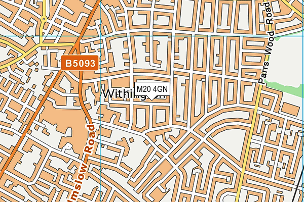 M20 4GN map - OS VectorMap District (Ordnance Survey)