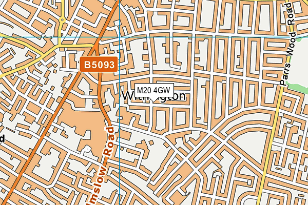M20 4GW map - OS VectorMap District (Ordnance Survey)