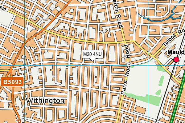 M20 4NU map - OS VectorMap District (Ordnance Survey)
