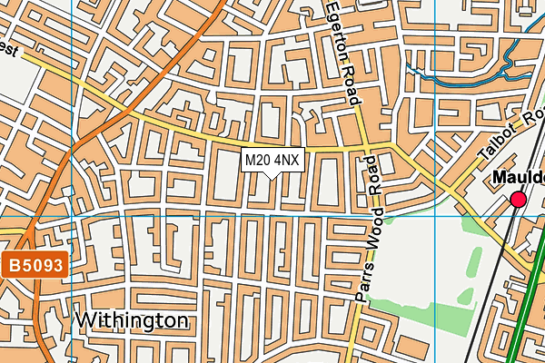 M20 4NX map - OS VectorMap District (Ordnance Survey)