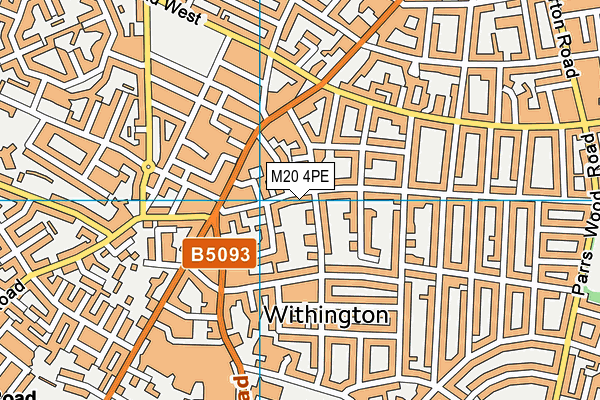 M20 4PE map - OS VectorMap District (Ordnance Survey)