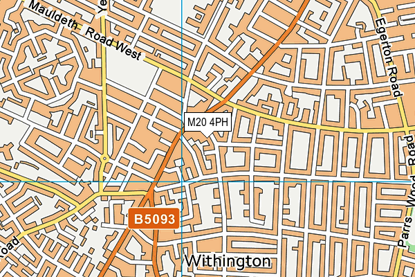 M20 4PH map - OS VectorMap District (Ordnance Survey)