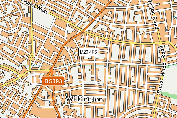 M20 4PS map - OS VectorMap District (Ordnance Survey)
