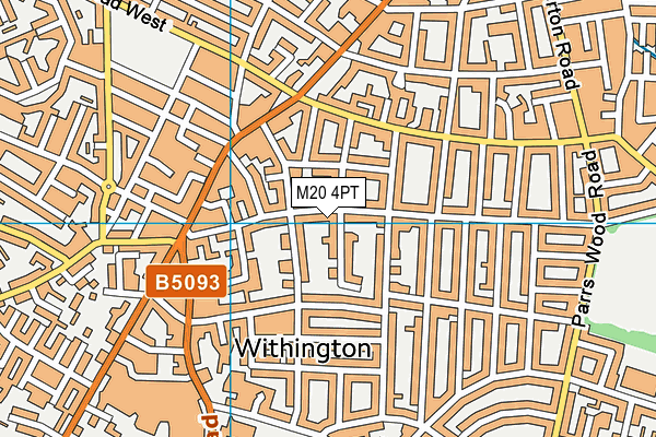 M20 4PT map - OS VectorMap District (Ordnance Survey)