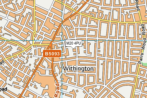 M20 4PU map - OS VectorMap District (Ordnance Survey)