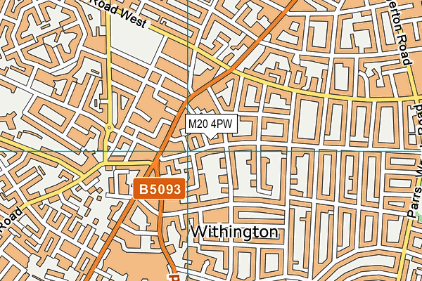 M20 4PW map - OS VectorMap District (Ordnance Survey)