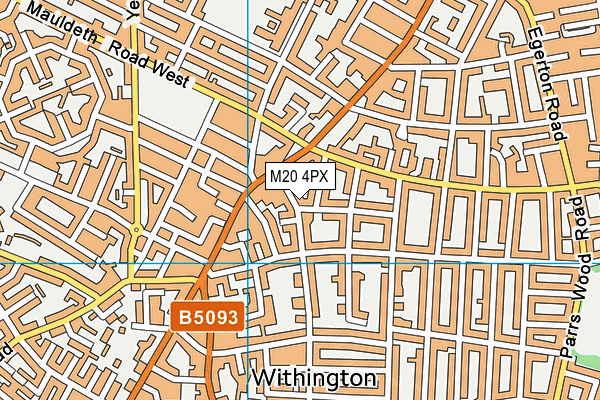 M20 4PX map - OS VectorMap District (Ordnance Survey)