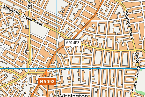 M20 4PZ map - OS VectorMap District (Ordnance Survey)