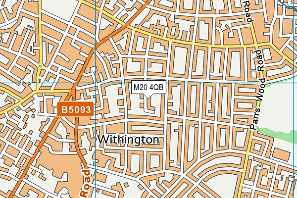 M20 4QB map - OS VectorMap District (Ordnance Survey)