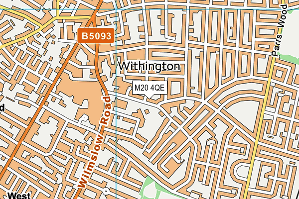 M20 4QE map - OS VectorMap District (Ordnance Survey)