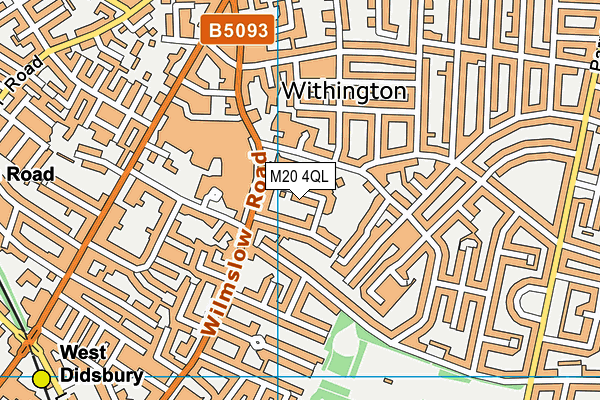 M20 4QL map - OS VectorMap District (Ordnance Survey)