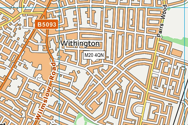 M20 4QN map - OS VectorMap District (Ordnance Survey)