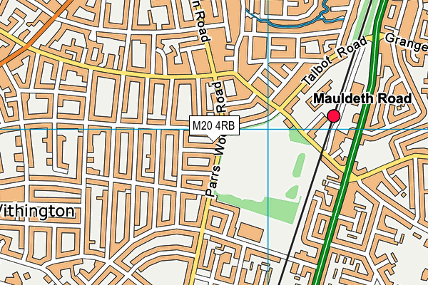 M20 4RB map - OS VectorMap District (Ordnance Survey)