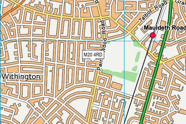 M20 4RD map - OS VectorMap District (Ordnance Survey)