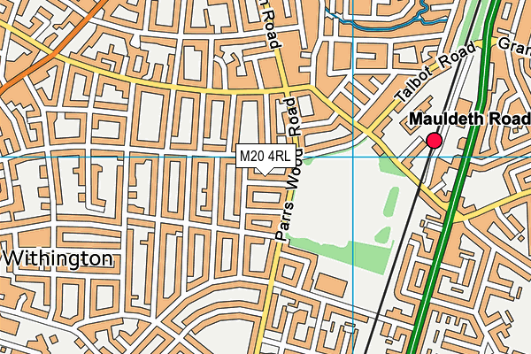 M20 4RL map - OS VectorMap District (Ordnance Survey)