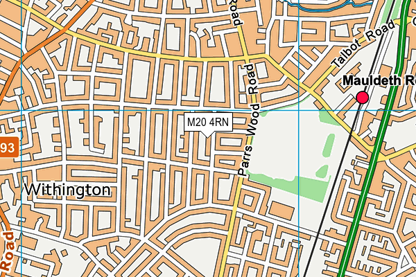 M20 4RN map - OS VectorMap District (Ordnance Survey)