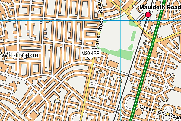 M20 4RP map - OS VectorMap District (Ordnance Survey)