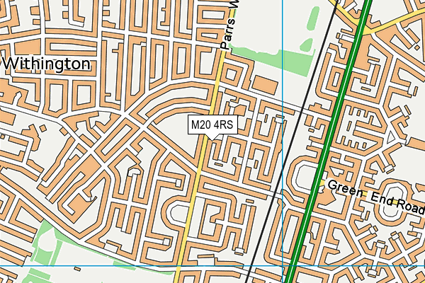 M20 4RS map - OS VectorMap District (Ordnance Survey)