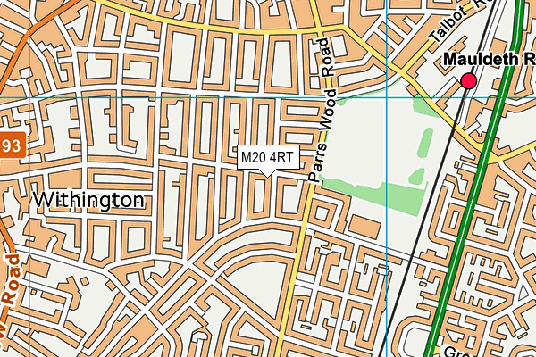 M20 4RT map - OS VectorMap District (Ordnance Survey)