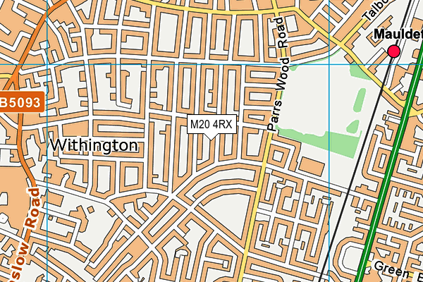 M20 4RX map - OS VectorMap District (Ordnance Survey)