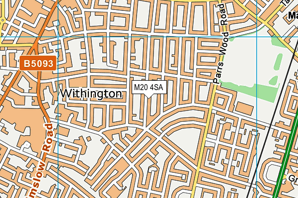 M20 4SA map - OS VectorMap District (Ordnance Survey)