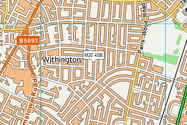 M20 4SB map - OS VectorMap District (Ordnance Survey)
