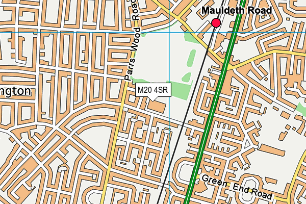 Ladybarn Primary School map (M20 4SR) - OS VectorMap District (Ordnance Survey)