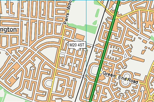 M20 4ST map - OS VectorMap District (Ordnance Survey)