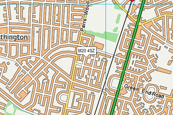 M20 4SZ map - OS VectorMap District (Ordnance Survey)