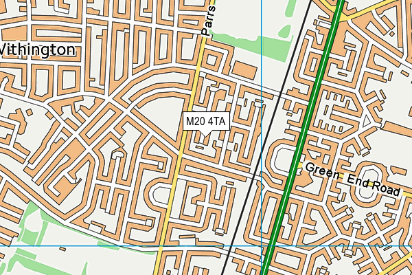 M20 4TA map - OS VectorMap District (Ordnance Survey)