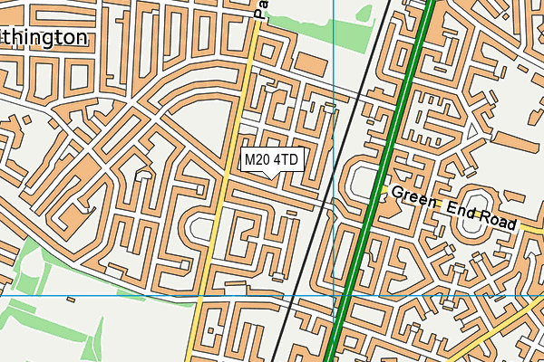 M20 4TD map - OS VectorMap District (Ordnance Survey)