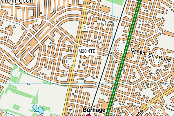 M20 4TE map - OS VectorMap District (Ordnance Survey)