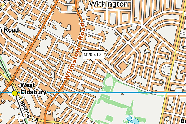 M20 4TX map - OS VectorMap District (Ordnance Survey)