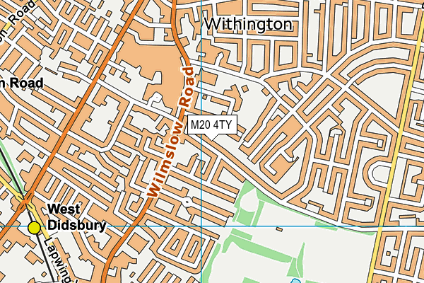 M20 4TY map - OS VectorMap District (Ordnance Survey)