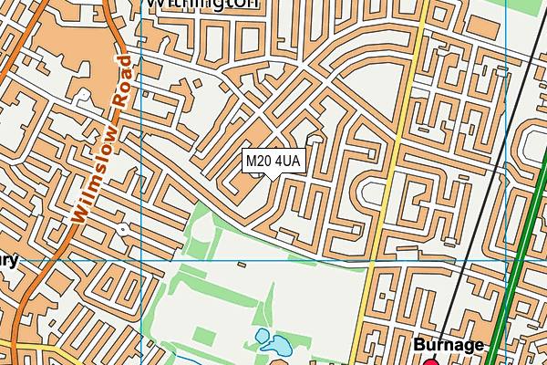 M20 4UA map - OS VectorMap District (Ordnance Survey)