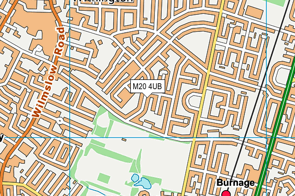M20 4UB map - OS VectorMap District (Ordnance Survey)