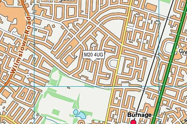M20 4UG map - OS VectorMap District (Ordnance Survey)