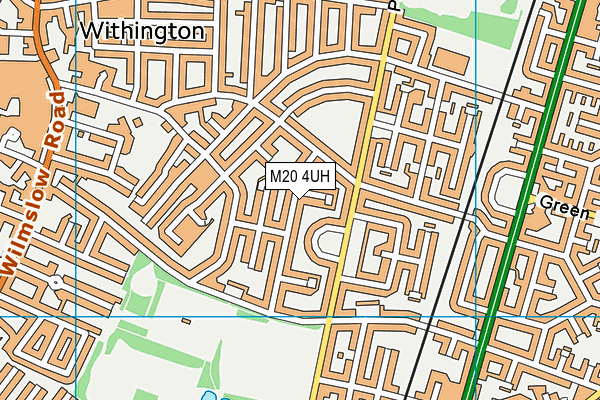 M20 4UH map - OS VectorMap District (Ordnance Survey)