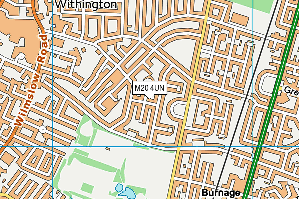 M20 4UN map - OS VectorMap District (Ordnance Survey)