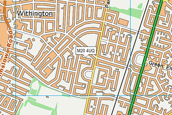 M20 4UQ map - OS VectorMap District (Ordnance Survey)