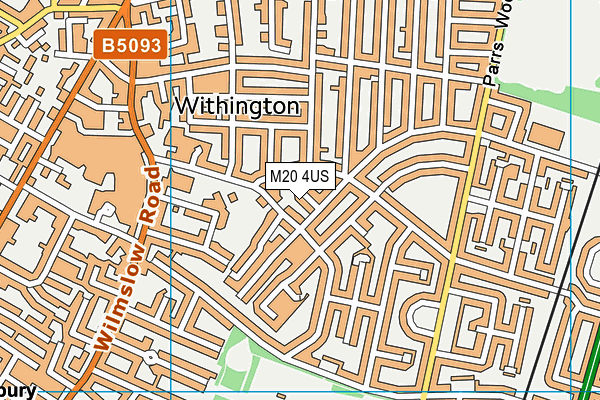 M20 4US map - OS VectorMap District (Ordnance Survey)