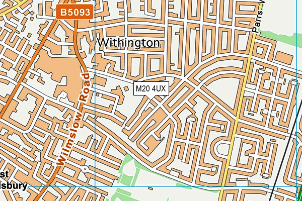 M20 4UX map - OS VectorMap District (Ordnance Survey)