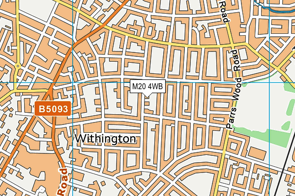 M20 4WB map - OS VectorMap District (Ordnance Survey)