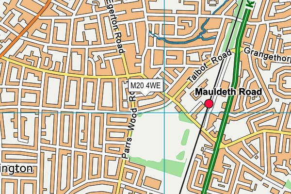 M20 4WE map - OS VectorMap District (Ordnance Survey)